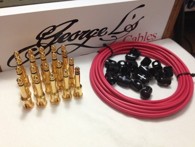 Image 0 of George L's 155 Pedalboard Effects Cable Kit XL .155 Red Black GOLD - 20/20/20