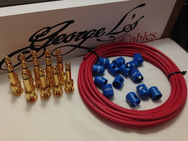 Image 0 of George L's 155 Pedalboard Cable Kit LARGE .155 Red & Blue / GOLD 15/14/14 