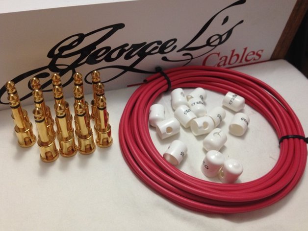 Image 0 of George L's 155 Pedalboard Cable Kit LARGE .155 Red & White / GOLD 15/14/14 