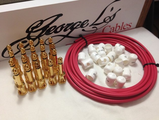 Image 0 of George L's 155 Pedalboard Effects Cable Kit XL .155 Red & White / GOLD 20/20/20