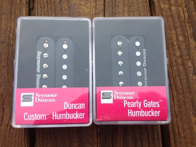 Image 3 of Seymour Duncan SH-5 Custom & SHPG-1n Pearly Gates Humbucker Pickup Set Black