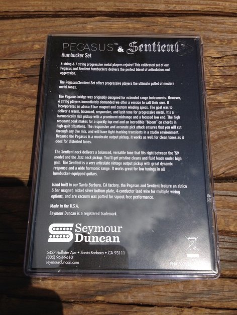 Image 3 of Seymour Duncan Pegasus / Sentient 6 String Humbucker Pickup Set Black 11108-95-B