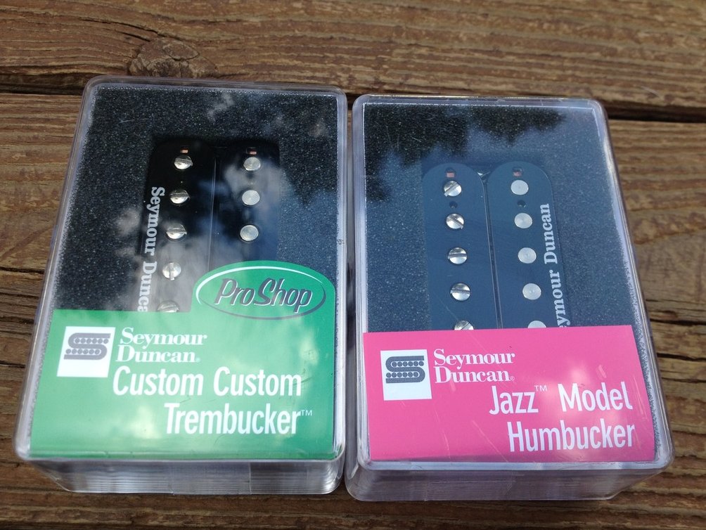 Image 0 of Seymour Duncan TB-11 Custom Custom Trembucker SH-2N Jazz Pickup Set Black