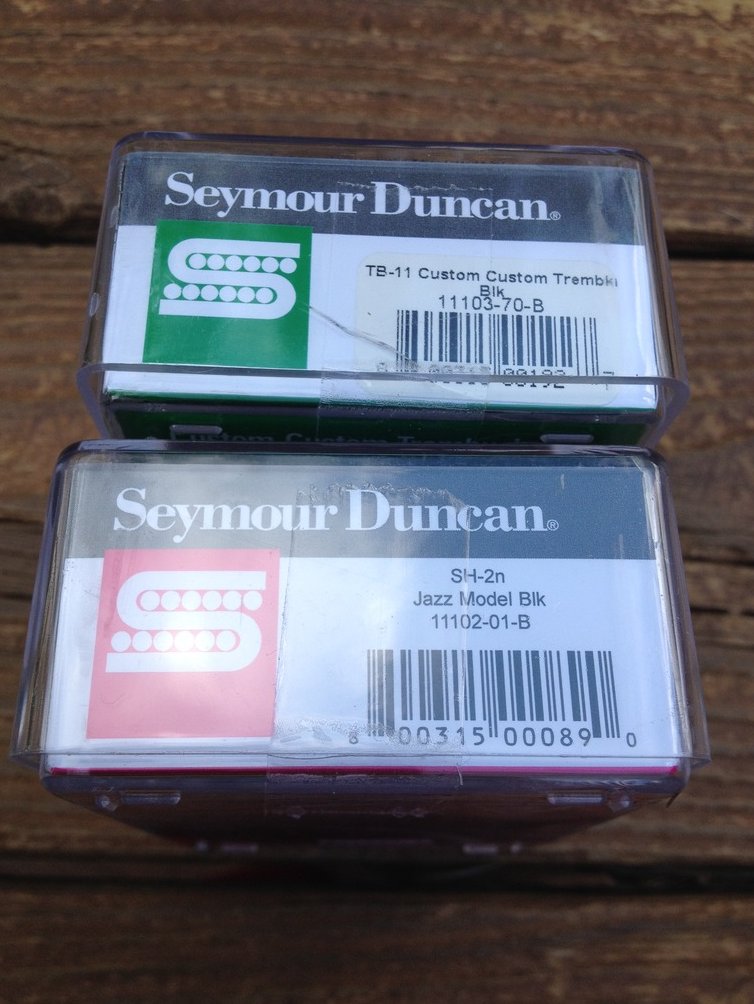 Image 2 of Seymour Duncan TB-11 Custom Custom Trembucker SH-2N Jazz Pickup Set Black