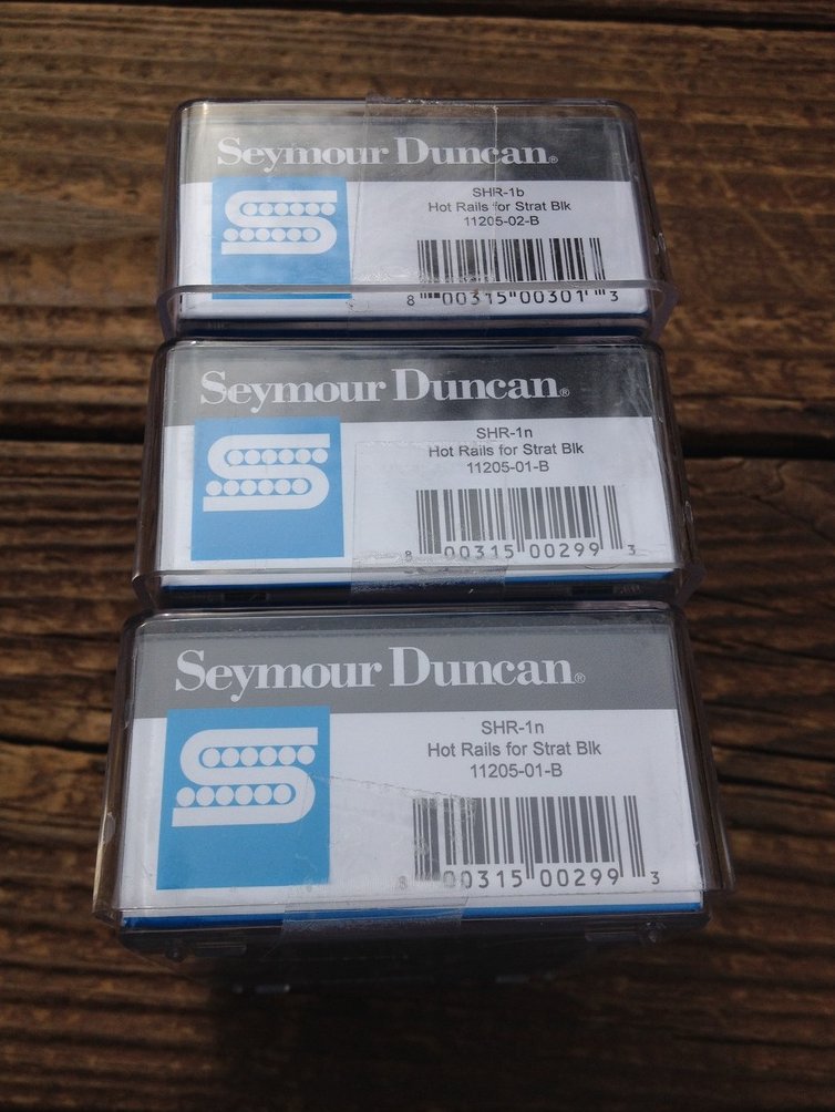 Image 2 of Seymour Duncan SHR-1 Strat Hot Rails Set Black 2x SHR-1n / 1x SHR-1b Humbucker