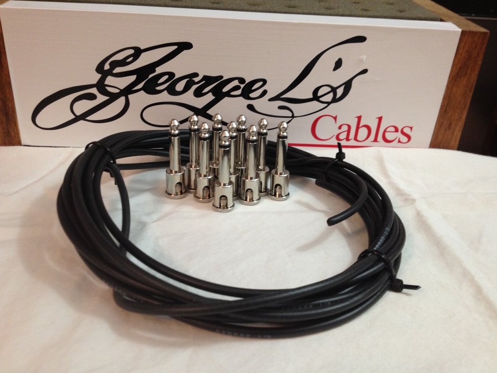 Image 0 of NEW George L 155 Pedalboard Effects Cable Kit .155 Black / Nickel - 10/10