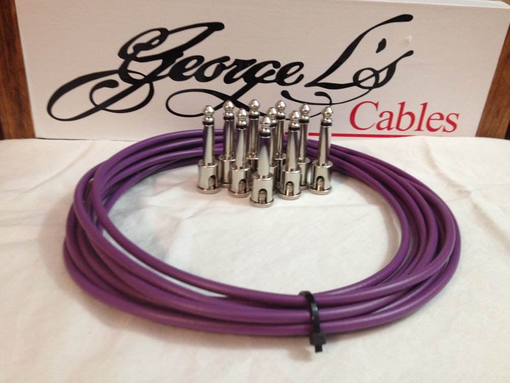 Image 0 of NEW George L 155 Pedalboard Effects Cable Kit .155 Purple / Nickel - 10/10