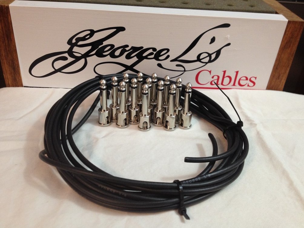 Image 0 of NEW George L 155 Pedalboard Effects Cable Kit LARGE .155 Black / Nickel 15/14