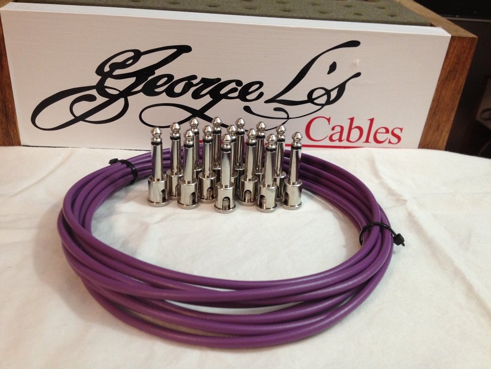 Image 0 of NEW George L 155 Pedalboard Effects Cable Kit LARGE .155 Purple / Nickel 15/14