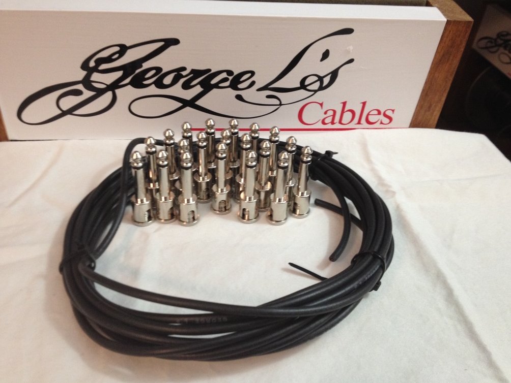 Image 0 of NEW George L 155 Pedalboard Effects Cable Kit XL .155 Black / Nickel - 20/20