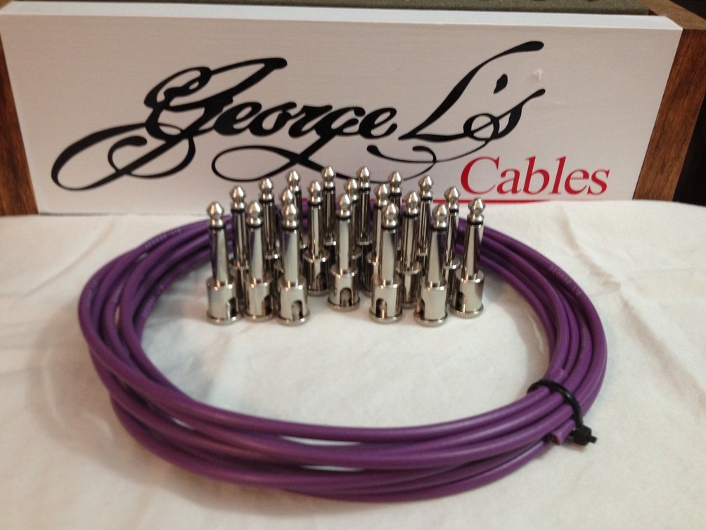 Image 0 of NEW George L 155 Pedalboard Effects Cable Kit XL .155 Purple / Nickel - 20/20