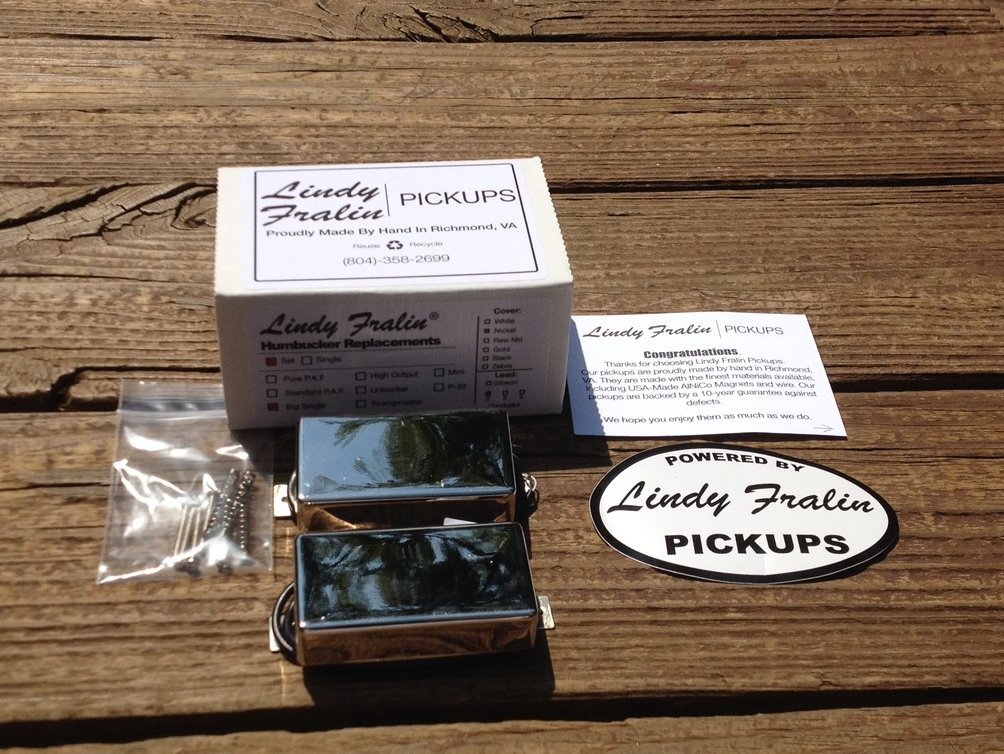 Image 0 of Lindy Fralin BIG SINGLE Pickup Set NICKEL Covers Humbucker Sized Perfection