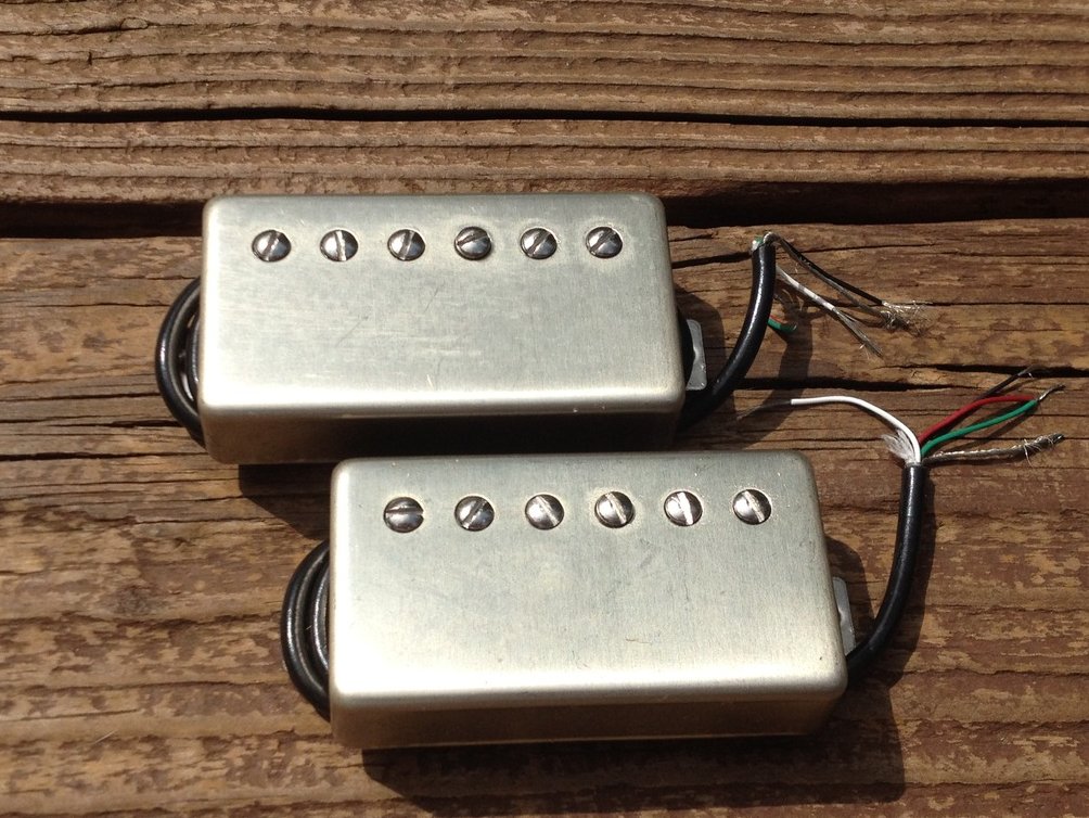 Image 2 of Lindy Fralin Pure P.A.F. Custom 5% OVER Pickups Raw Nickel Covers 4 Cond Leads