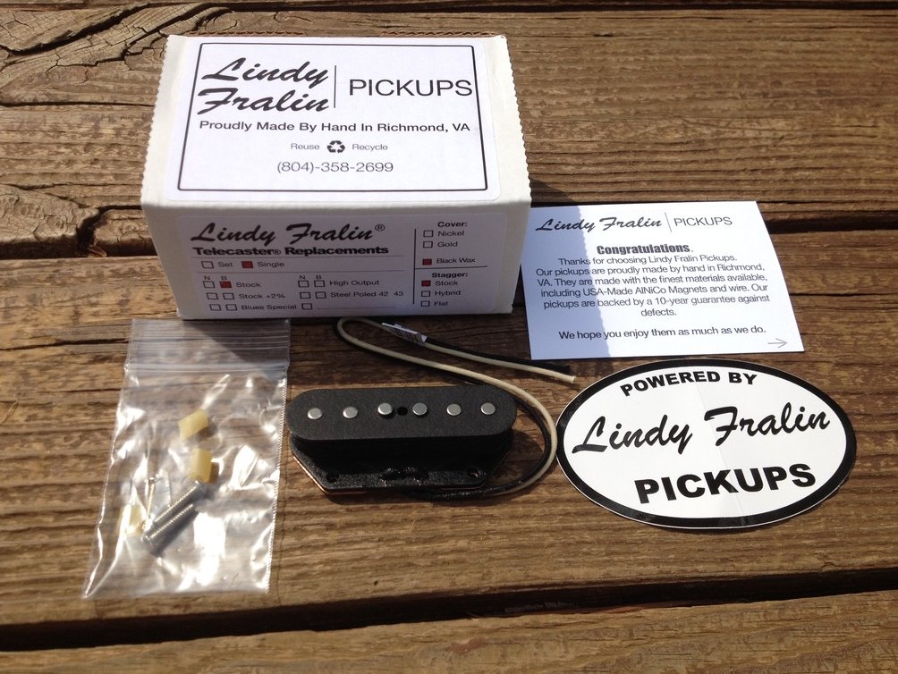 Image 0 of Lindy Fralin Tele Stock Bridge Pickup Black Fender Telecaster
