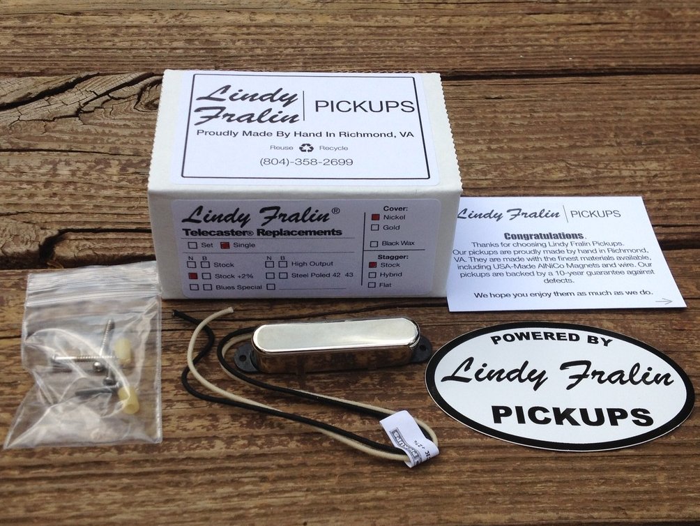 Image 0 of Lindy Fralin Tele Stock + 2% Neck Pickup Nickel Cover Fender Telecaster