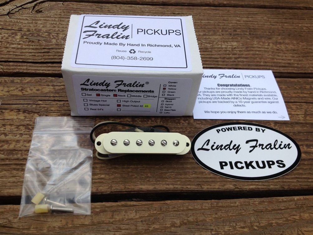 Image 0 of Lindy Fralin STEEL POLE SP43 Strat Neck Pickup Aged White Cover Stratocaster