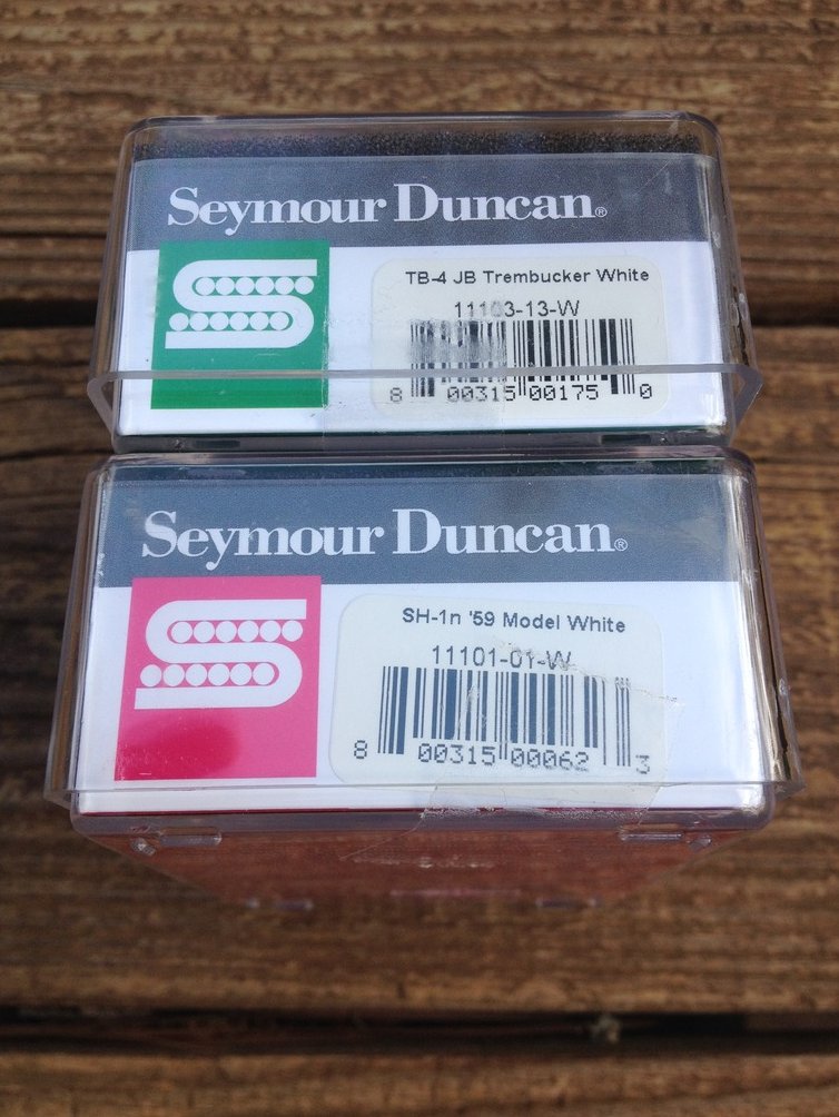 Image 2 of Seymour Duncan TB-4 JB Trembucker Bridge & Sh-1 59 Model Neck Pickup Set WHITE