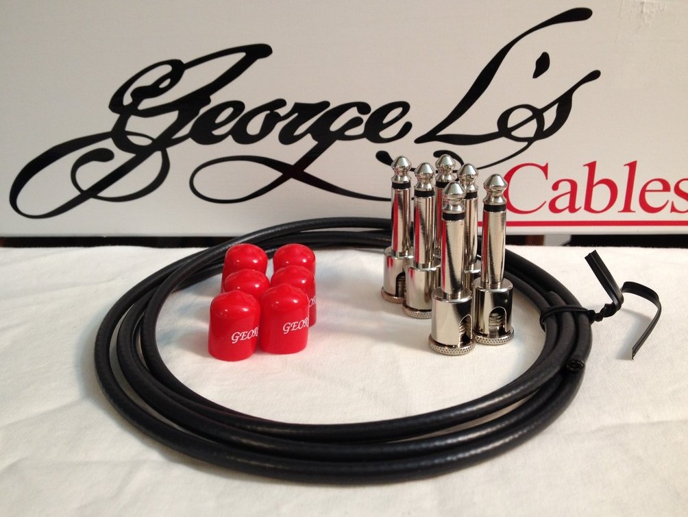 Image 0 of George L's 155 Guitar Pedal Cable Kit .155 Black / Red / Nickel - 6/6/6