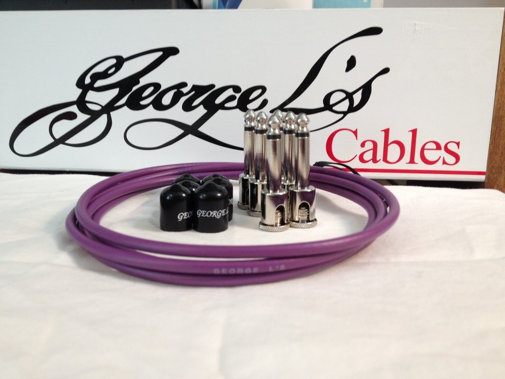 Image 0 of George L's 155 Guitar Pedal Cable Kit .155 Purple / Black / Nickel - 6/6/6