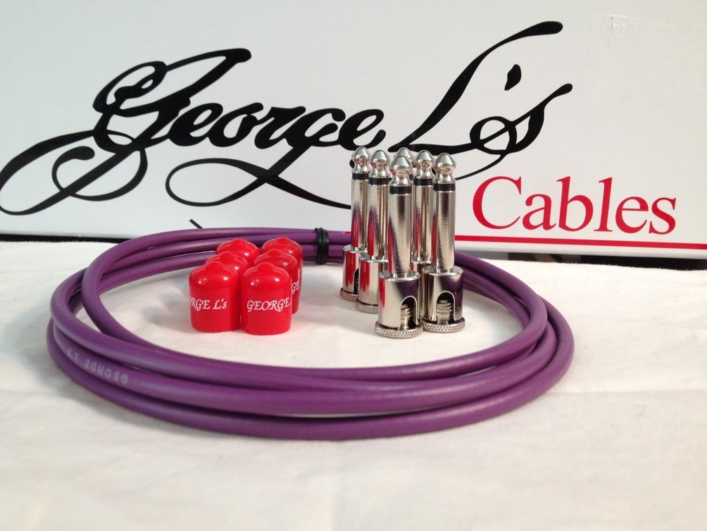 Image 0 of George L's 155 Guitar Pedal Cable Kit .155 Purple / Red / Nickel - 6/6/6