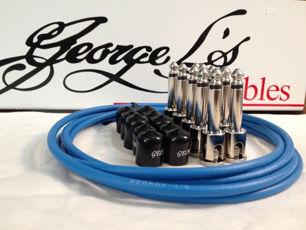 Image 0 of George L's 155 Guitar Pedal Cable Kit .155 Blue / Black / Nickel - 10/10/5