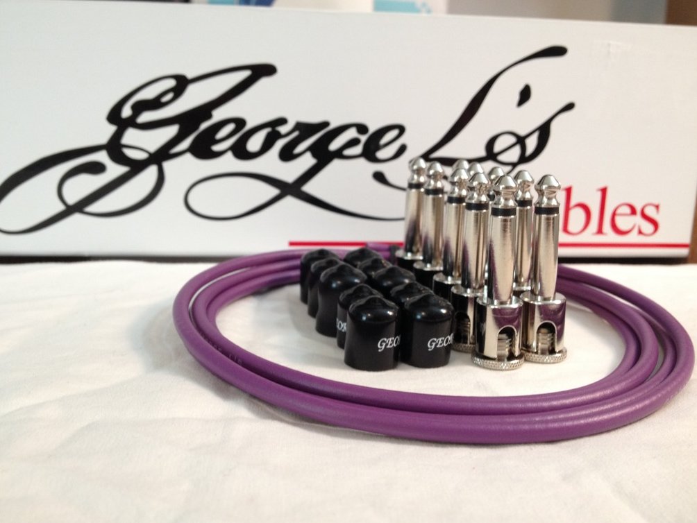 Image 0 of George L's 155 Guitar Pedal Cable Kit .155 Purple / Black / Nickel - 10/10/5