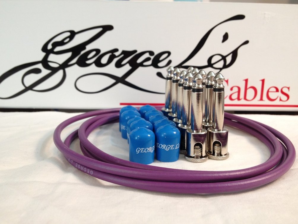 Image 0 of George L's 155 Guitar Pedal Cable Kit .155 Purple / Blue / Nickel - 10/10/5