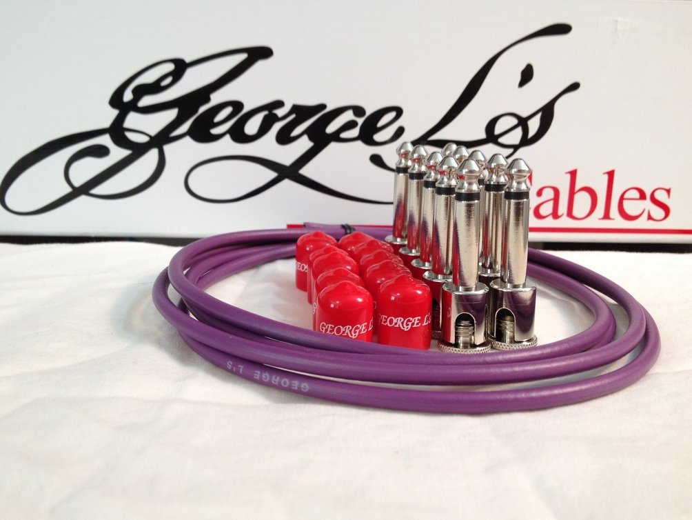 Image 0 of George L's 155 Guitar Pedal Cable Kit .155 Purple / Red / Nickel - 10/10/5