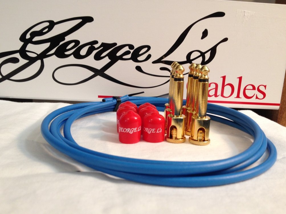 Image 0 of George L's 155 Guitar Pedal Cable Kit .155 Blue / Red / Gold - 6/6/6