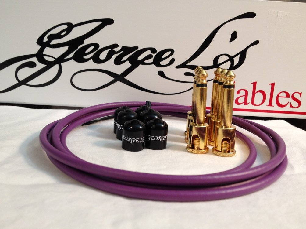 Image 0 of George L's 155 Guitar Pedal Cable Kit .155 Purple / Black / Gold - 6/6/6