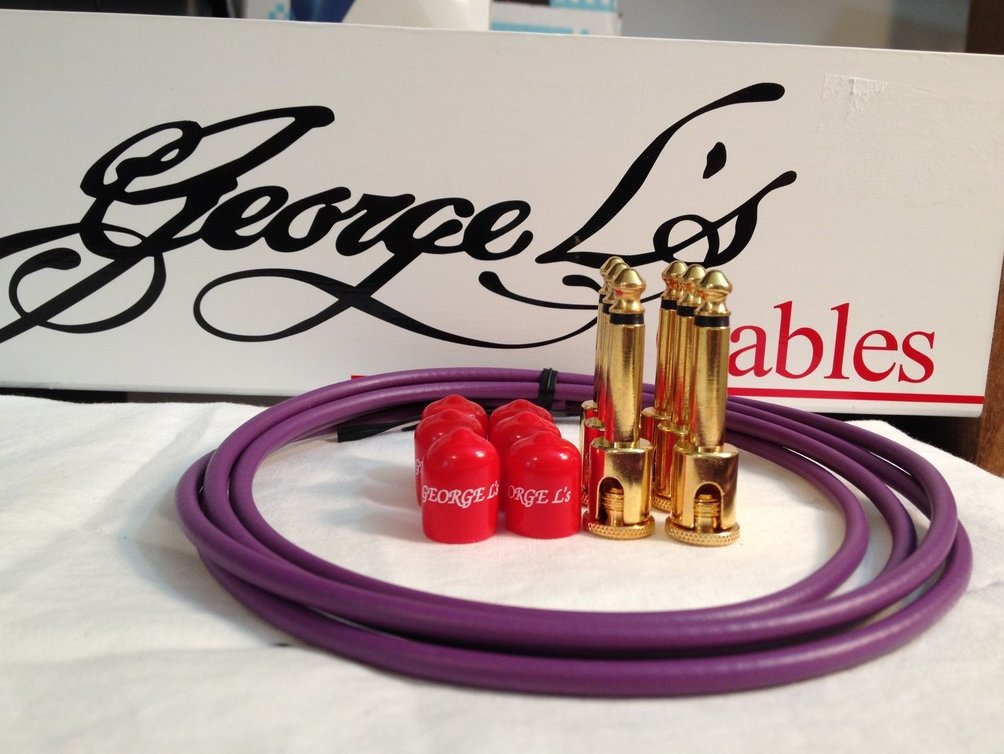 Image 0 of George L's 155 Guitar Pedal Cable Kit .155 Purple / Red / Gold - 6/6/6