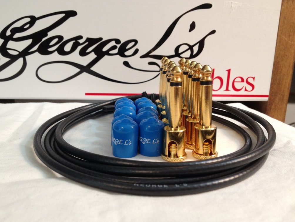 Image 0 of George L's 155 Guitar Pedal Cable Kit .155 Black / Blue / Gold - 10/10/5