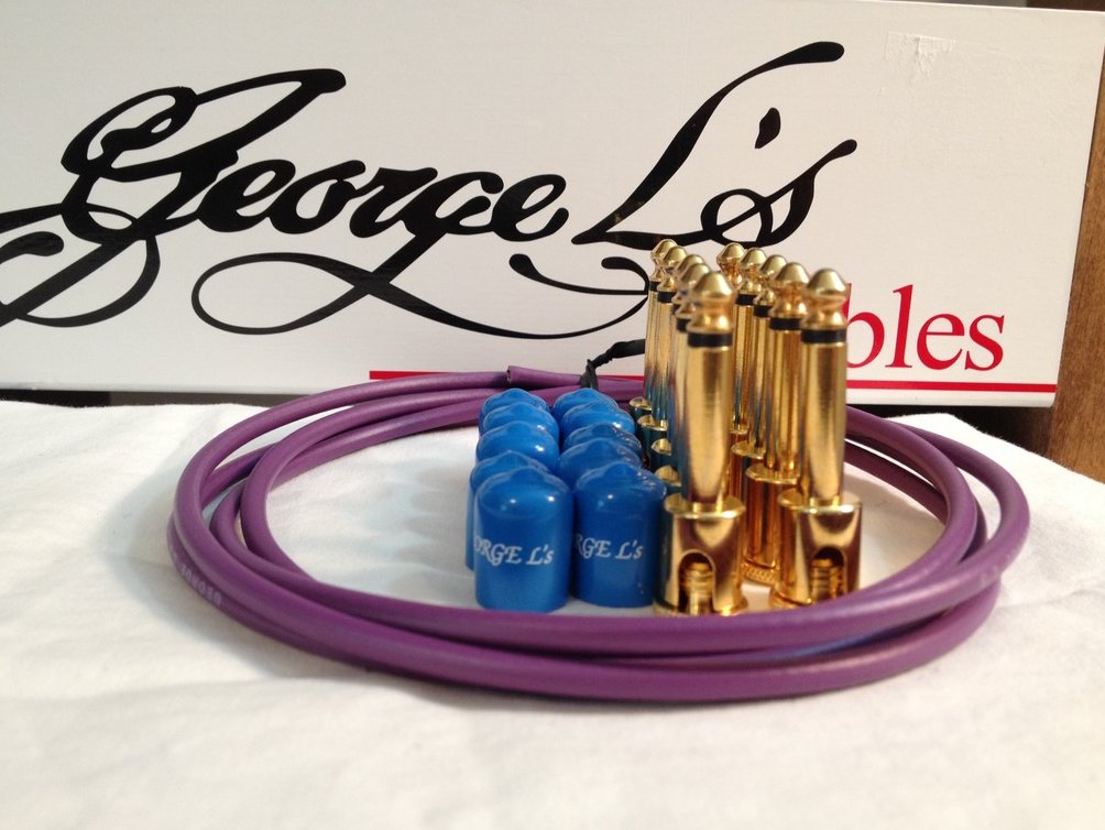 Image 0 of George L's 155 Guitar Pedal Cable Kit .155 Purple / Blue / Gold - 10/10/5