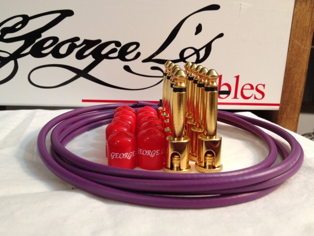 Image 0 of George L's 155 Guitar Pedal Cable Kit .155 Purple / Red / Gold - 10/10/5