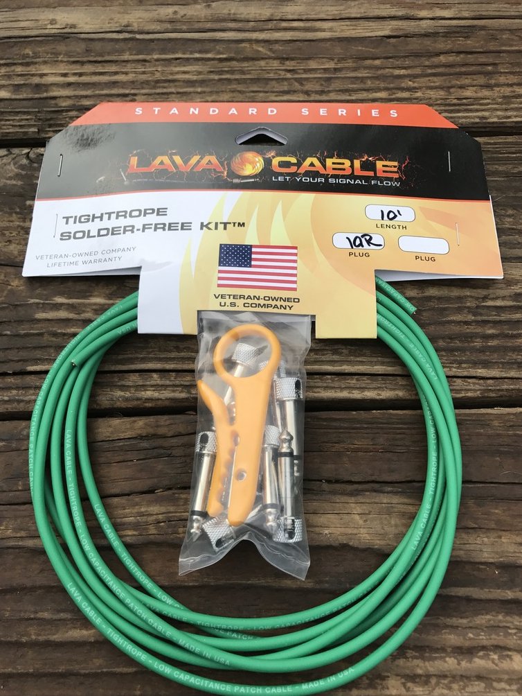 LAVA Cable GREEN Tightrope Solder-Free Pedal Board Kit - VERSION 2 (V2) PLUGS