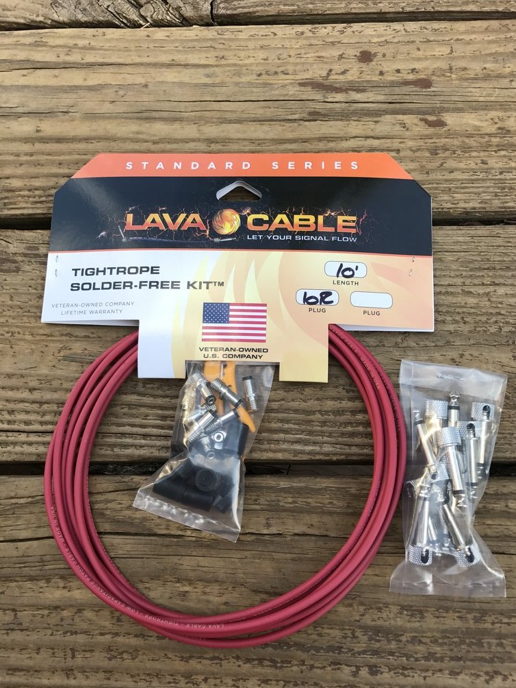 Image 0 of LAVA Cable Tightrope Kit DC Power & Patch 10ft Cable 10x RA 10x ea Plug RED