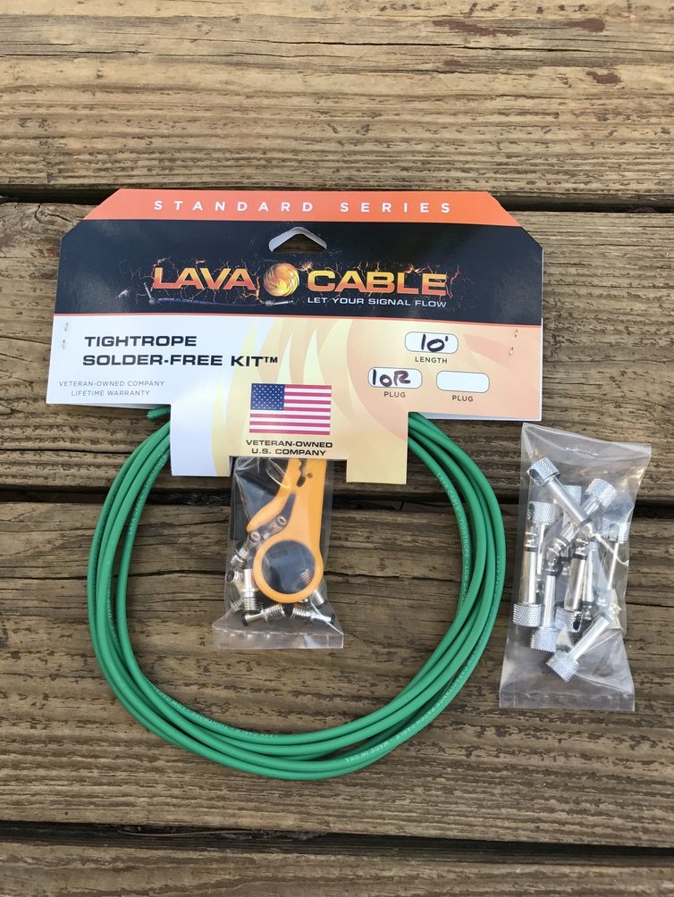 Image 0 of LAVA Cable Tightrope Kit DC Power & Patch 10ft Cable 10x RA 10x ea Plug GREEN