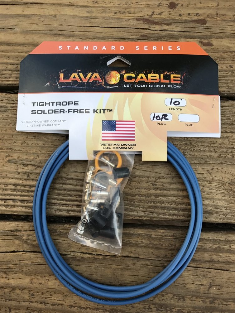 Image 0 of LAVA Cable BLUE Tightrope DC POWER Solderless Kit 10ft Cable & 10x Plugs
