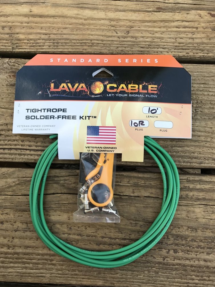 Image 0 of LAVA Cable GREEN Tightrope DC POWER Solderless Kit 10ft Cable & 10x Plugs