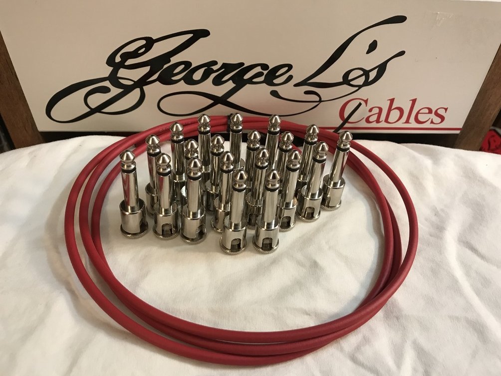 Image 0 of George L's IDEAL Pedalboard .155 Solderless Cable Kit 20 Plugs & 5 Foot - RED