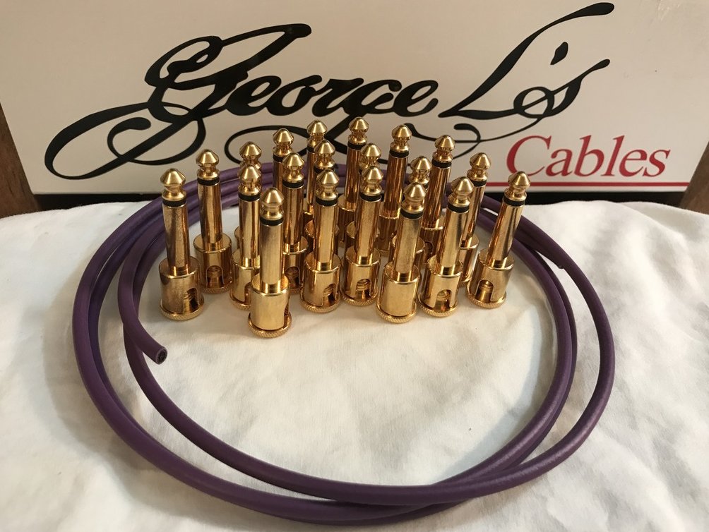 Image 0 of George L's IDEAL Pedalboard .155 GOLD Cable Kit 20 Plugs & 5 Foot - PURPLE