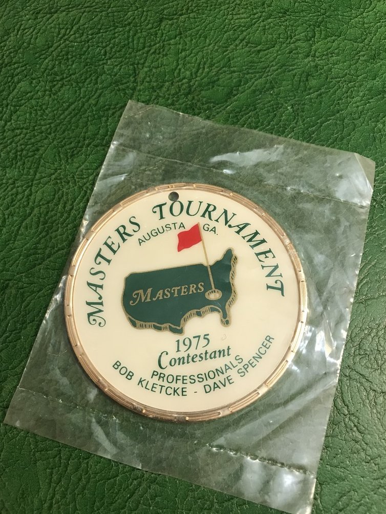 Image 0 of 1975 Masters Tournament Contestant's Bag Tag MINT In Original Plastic!