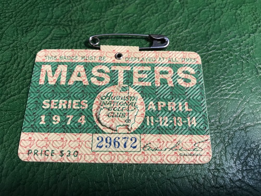 Image 0 of 1974 Masters Badge Gary Player Champion Augusta National Ticket Souvenir