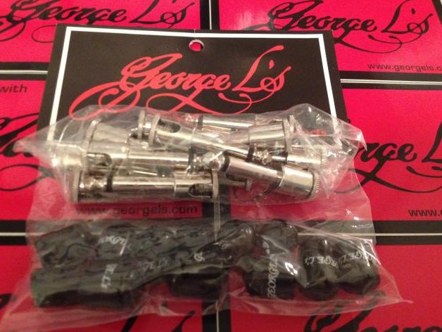 George L's .155 Nickel Plated Right Angle Plugs & Stress Jackets x12 Cable Kit