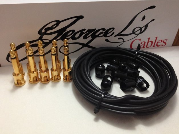 George L's 155 Pedalboard Effects Cable Kit .155 Black / GOLD - 10/10/10