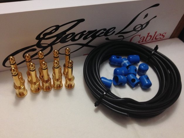 George L's 155 Pedalboard Effects Cable Kit .155 Black & Blue GOLD - 10/10/10