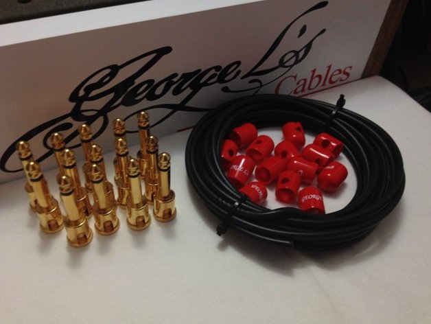 George L's 155 Pedalboard Cable Kit LARGE .155 Black & Red GOLD 15/14/14 