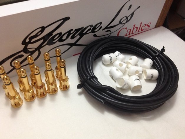George L's 155 Pedalboard Effects Cable Kit .155 Black & White / GOLD - 10/10/10