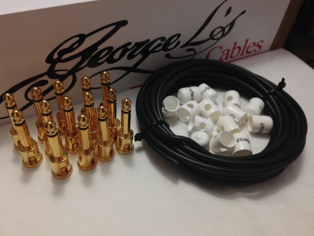 George L's 155 Pedalboard Cable Kit LARGE .155 Black & White / GOLD 15/14/14 