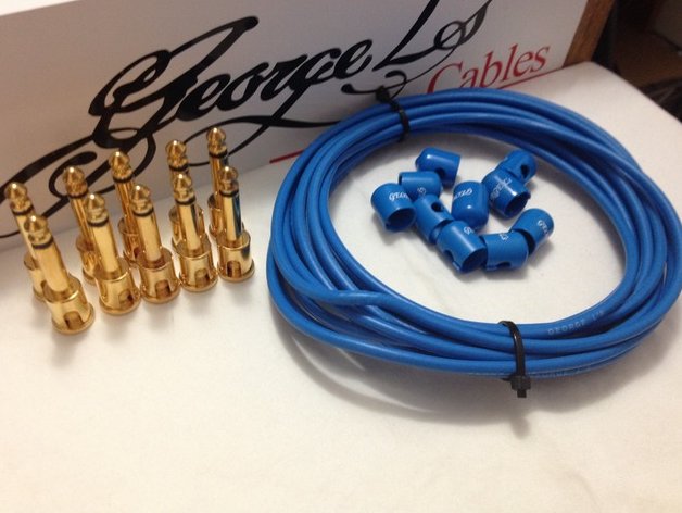 George L's 155 Pedalboard Effects Cable Kit .155 Blue / GOLD - 10/10/10